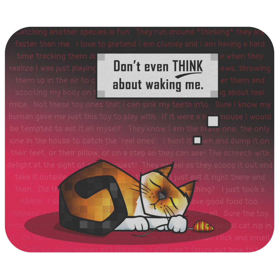 Mousepad-Sleeping Cat- Multiple Color Options