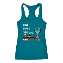 Load image into Gallery viewer, Love, Wine, Cats - Womens Racerback Tank
