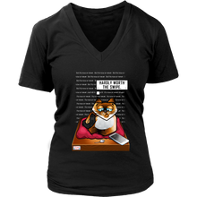 Load image into Gallery viewer, Hardly Worth the Swipe - Women&#39;s V-neck T-Shirt

